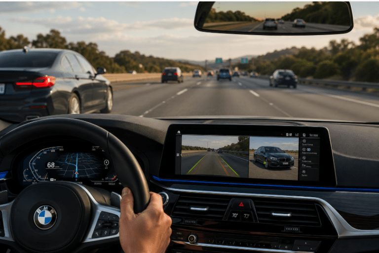 does bmw have lane change cameras