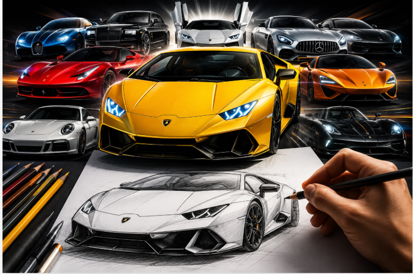 how to draw a lamborghini